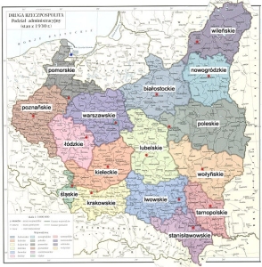 Mapa województw II RP