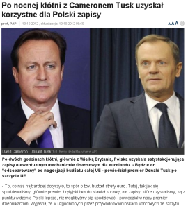 Tusk i Cameron - kłótnia
