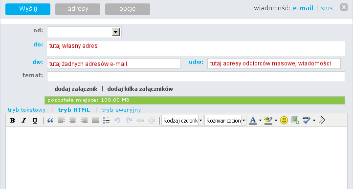 WP - wysyłanie wiadomości